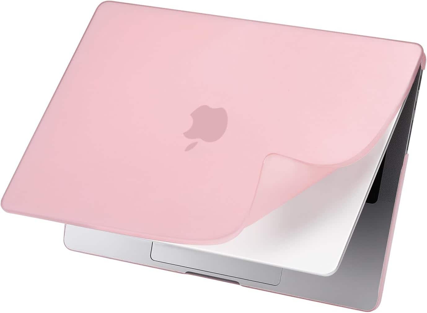 mosiso - Shockproof Hard Shell Case for MacBook Air 13.6 inch M5/M4/M3/M2 (2022-2026), Crack & Scratch-Resistant Matte PP Cover - Pink