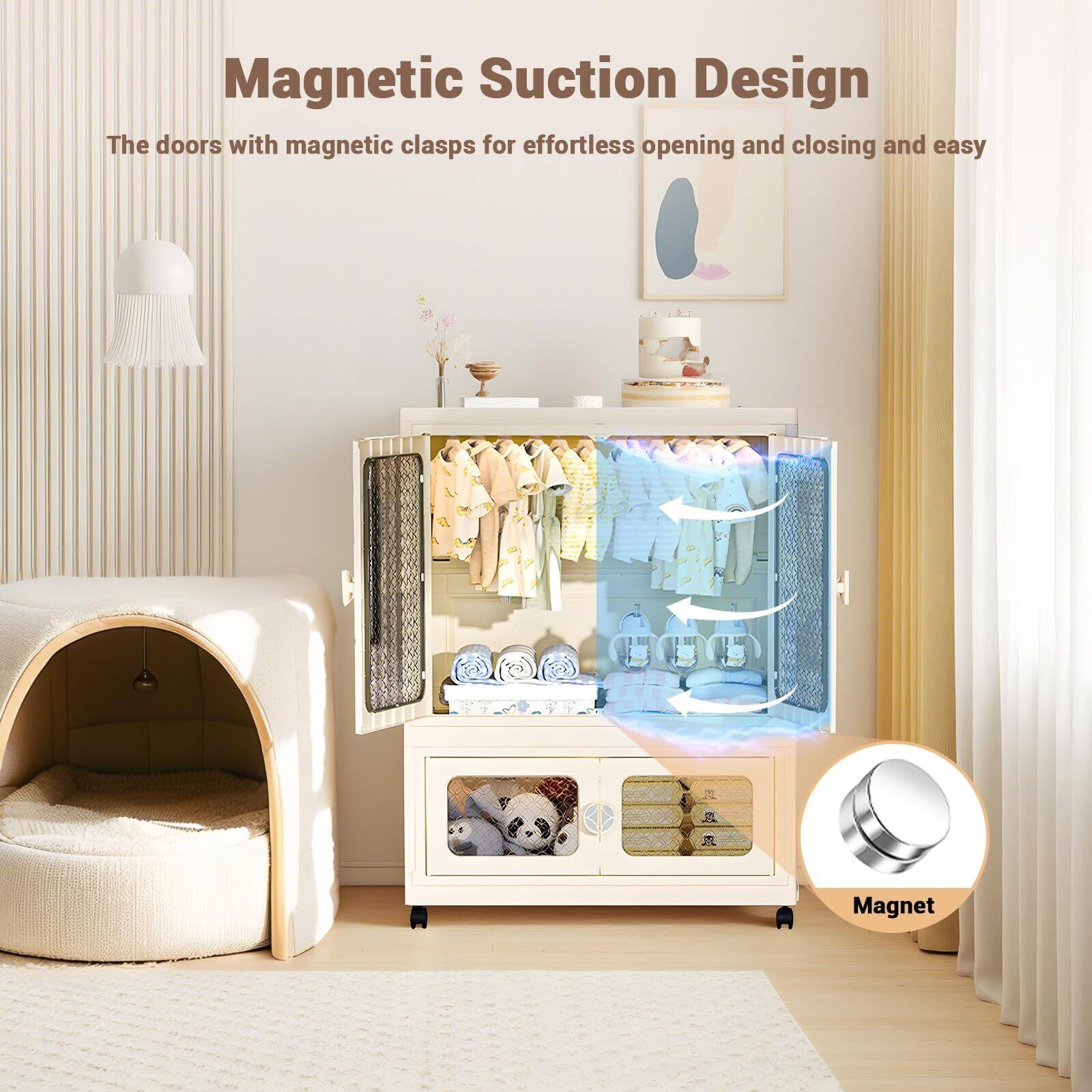 Magnetic Suction Design

The doors with magnetic clasps for effortless opening and closing and easy access.