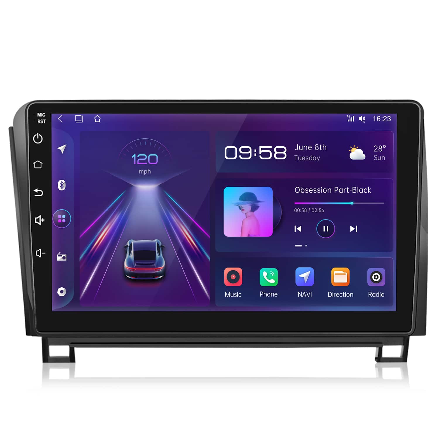 Junsun - Carplay 4+64G Android15 For Toyota Tundra Sequoia 2007-2013 Car Stereo Radio GPS Nav - Black