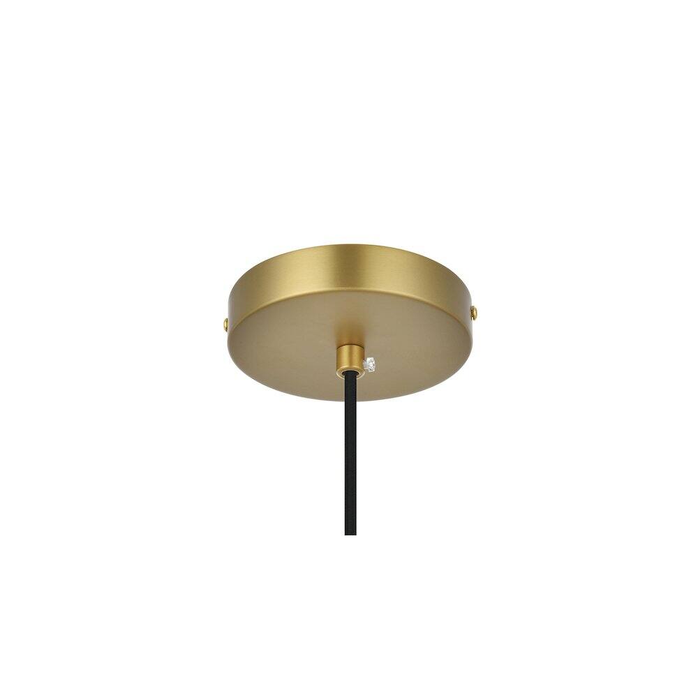 Left. Living District - Destry 8 Inch Pendant Clear Shade in Satin Gold - Satin Gold And Clear.