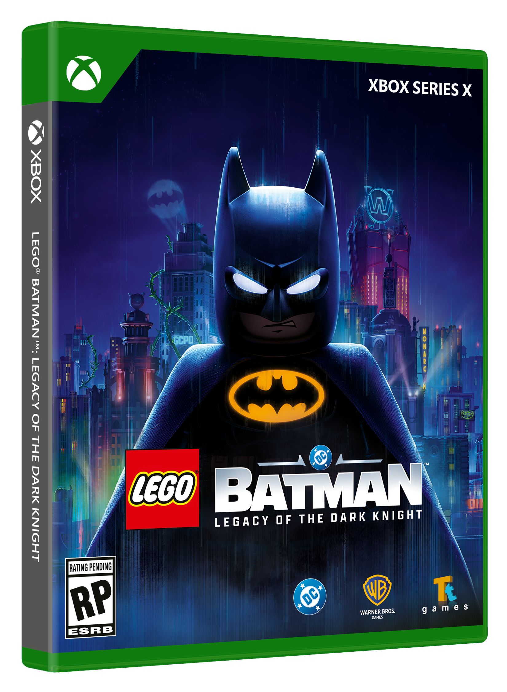 XBOX SERIES X  
LEGO BATMAN: TM: LEGACY OF THE DARK KNIGHT  
RATING PENDING  
WB  
RP  
DC  
BROS games  
WARNER BROS. GAMES  
ESRB