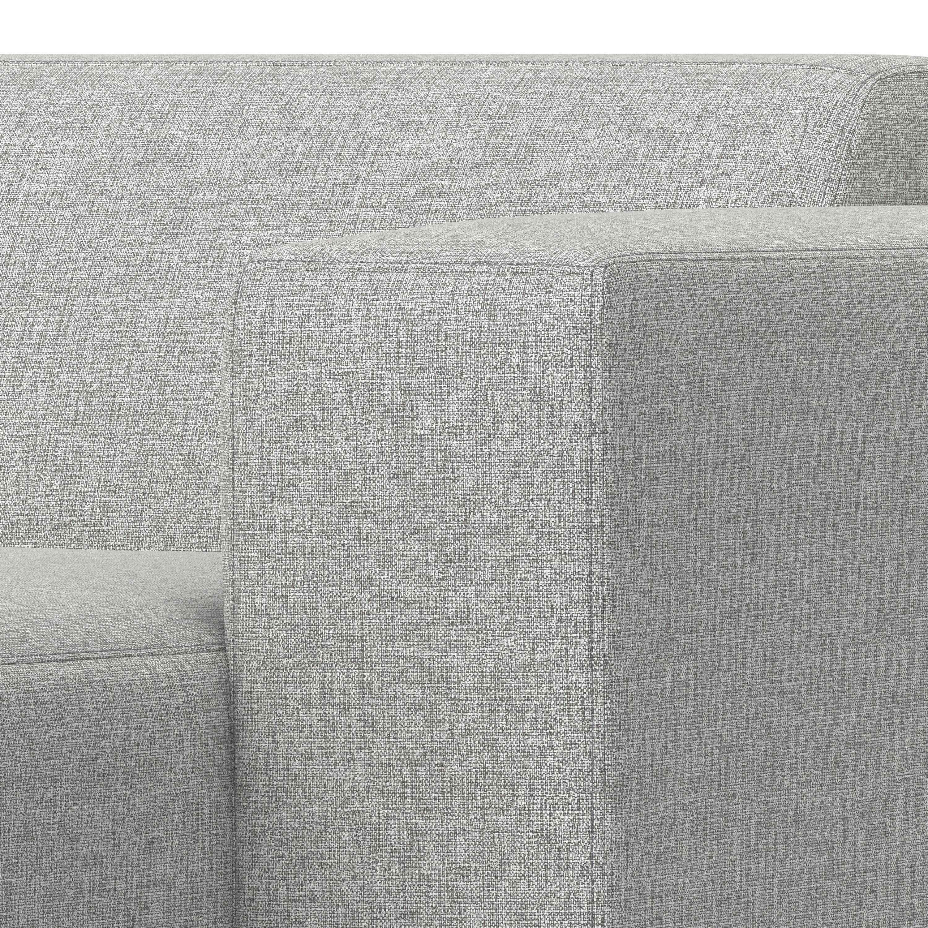 Alt View 6. Simpli Home - Rex Right Chaise Sofa Module in Tightly Woven Performance Fabric - Pale Grey.