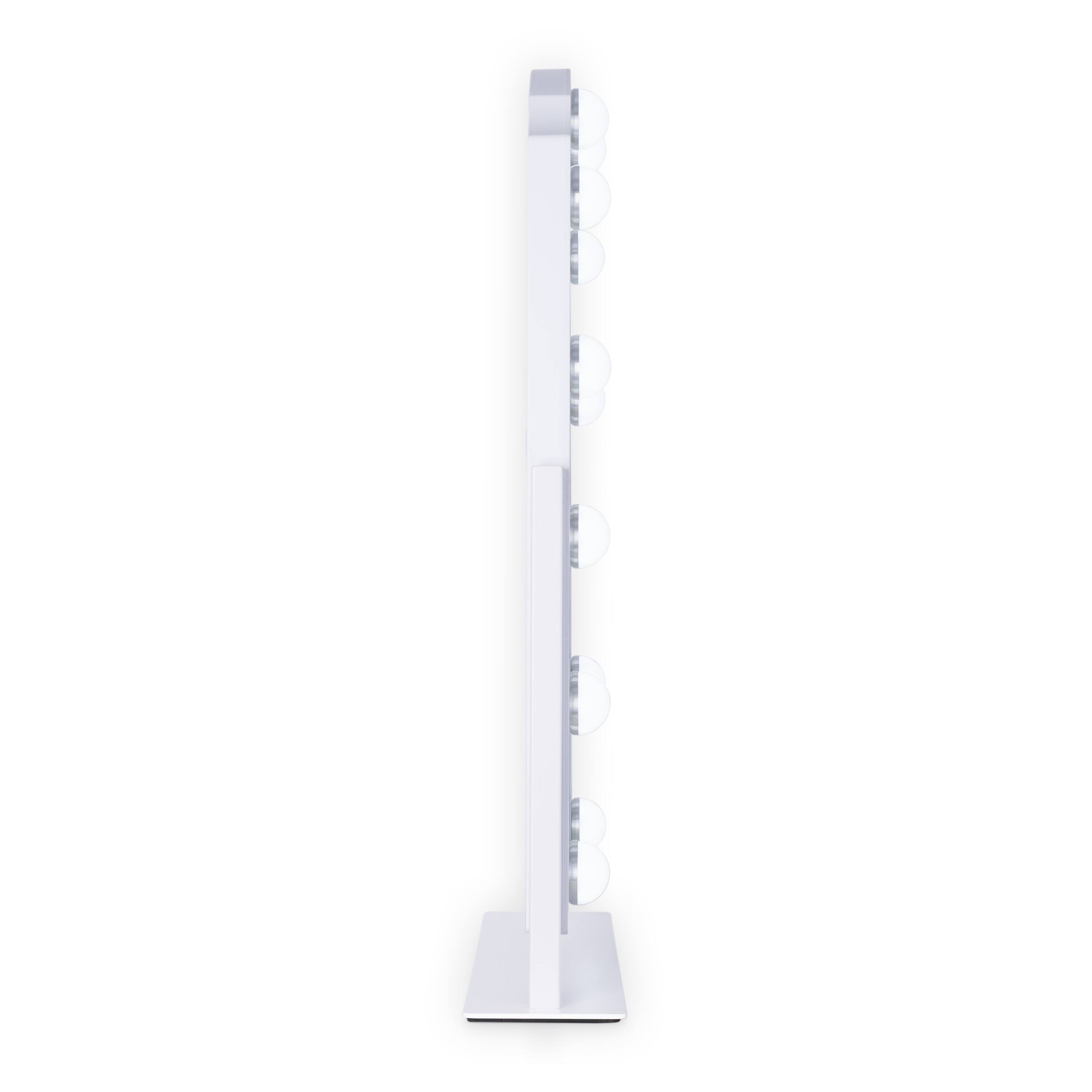 Left. Zadro - Zadro Scalloped Edge Hollywood LED Vanity Mirror 12" x 19" - White.