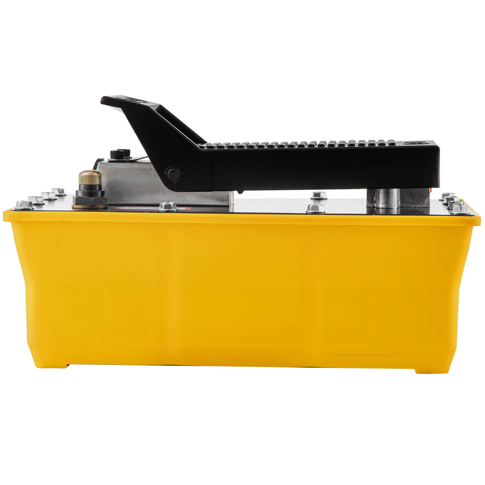 Alt View 5. VEVOR - Air Hydraulic Pump, 10,000 PSI Hydraulic Foot Pump, 0.6 Gal Reservoir Foot Operated Air/Hydraulic Pump - Yellow;Black.