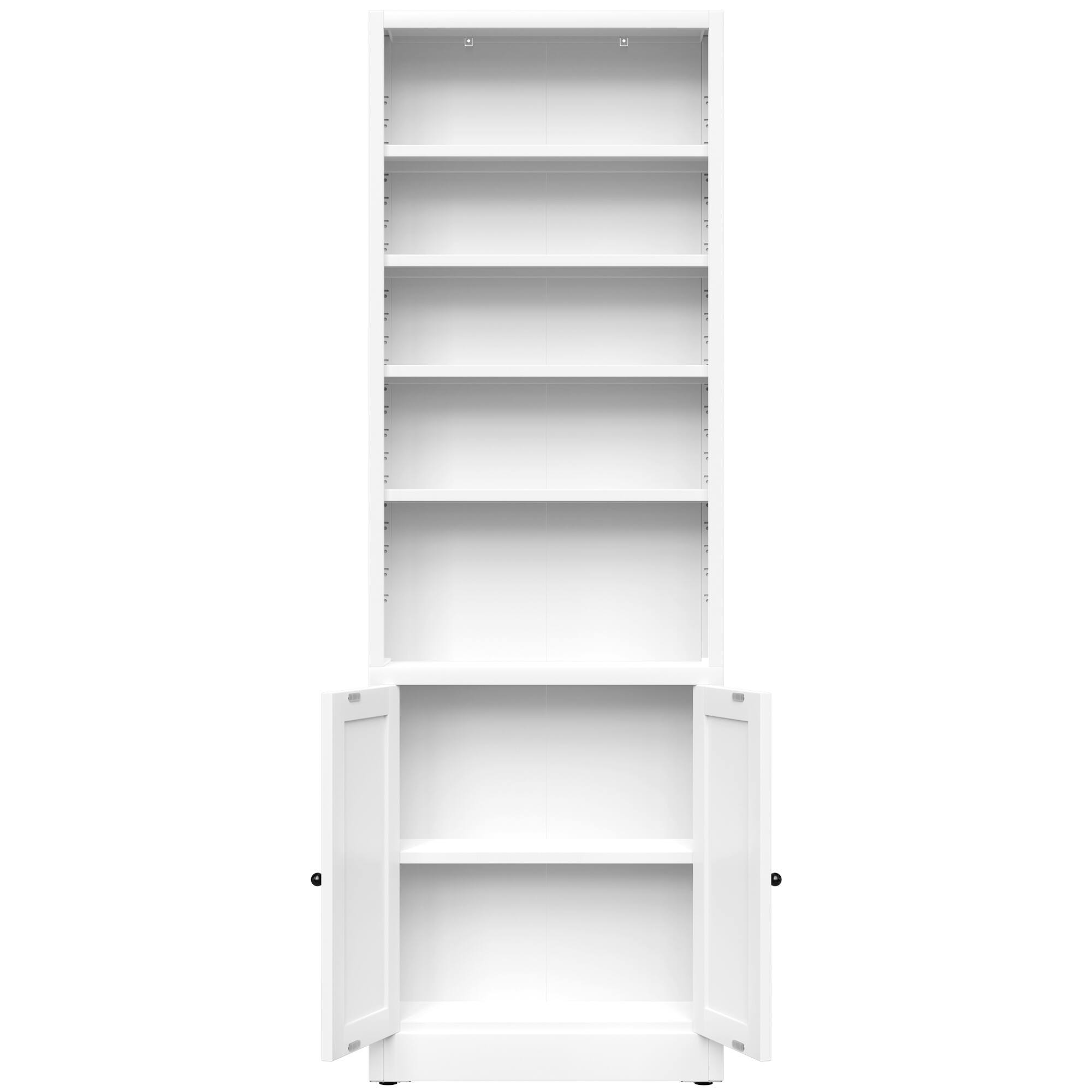 Alt View 6. Boyel Living - 71-Inch 5-Tier Metal Bookcase with Door and Adjustable Shelves - White.