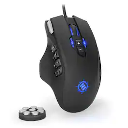 ENHANCE - Theorem 2 MMO Gaming Mouse with 13 Programmable Side Buttons - Wired - Black