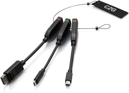 C2G - C2G30028 Universal 4K HDMI Dongle Adapter Ring - DisplayPort - USB - Black