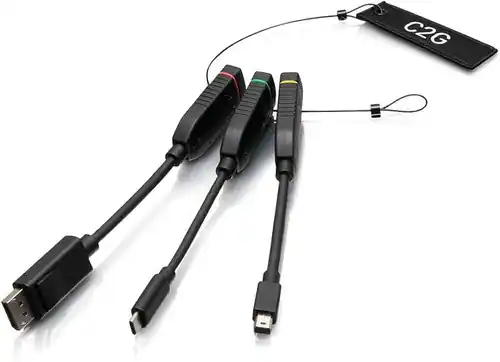 Front. C2G - C2G30028 Universal 4K HDMI Dongle Adapter Ring - DisplayPort - USB - Black.