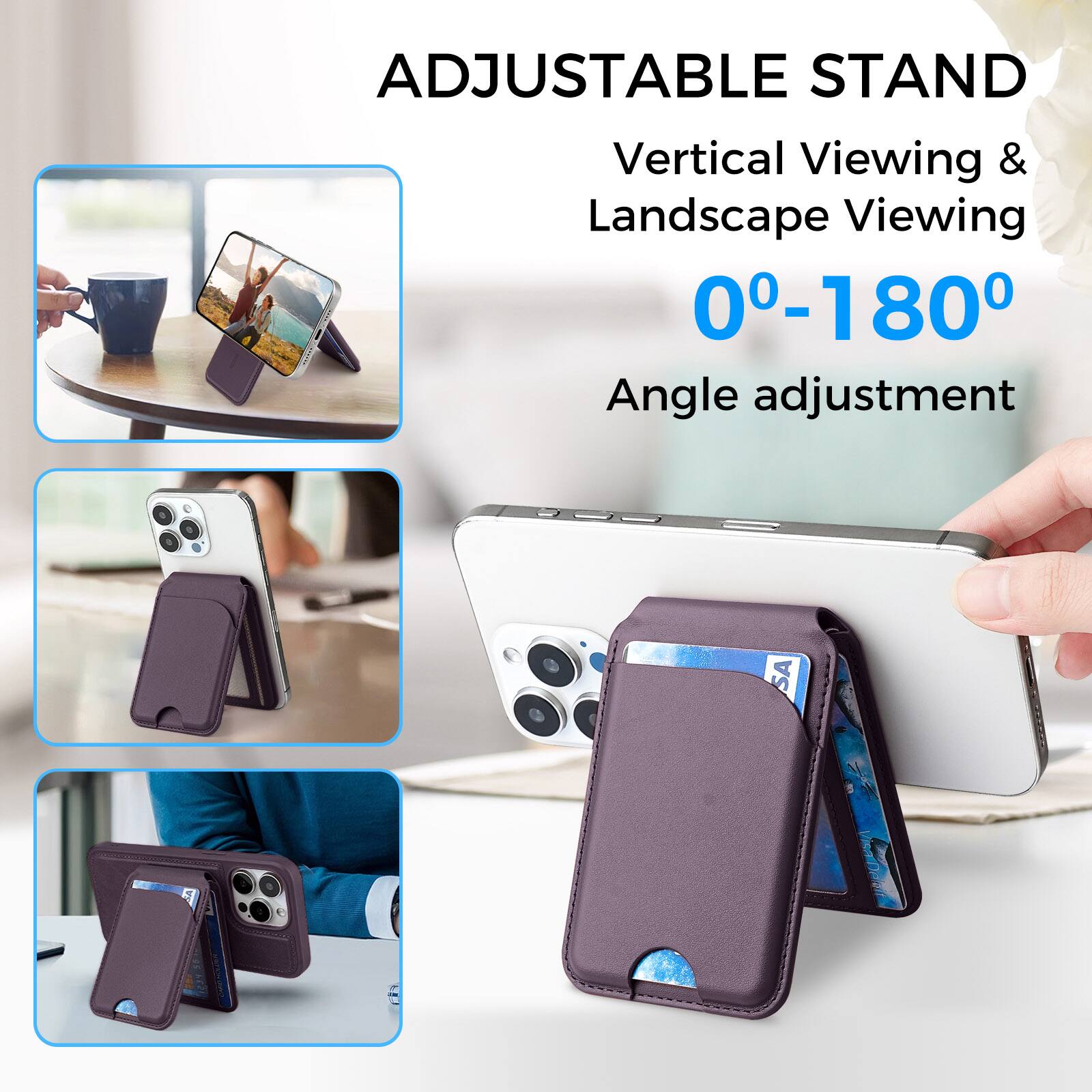 ADJUSTABLE STAND  
Vertical Viewing & Landscape Viewing  
0°-180° Angle adjustment