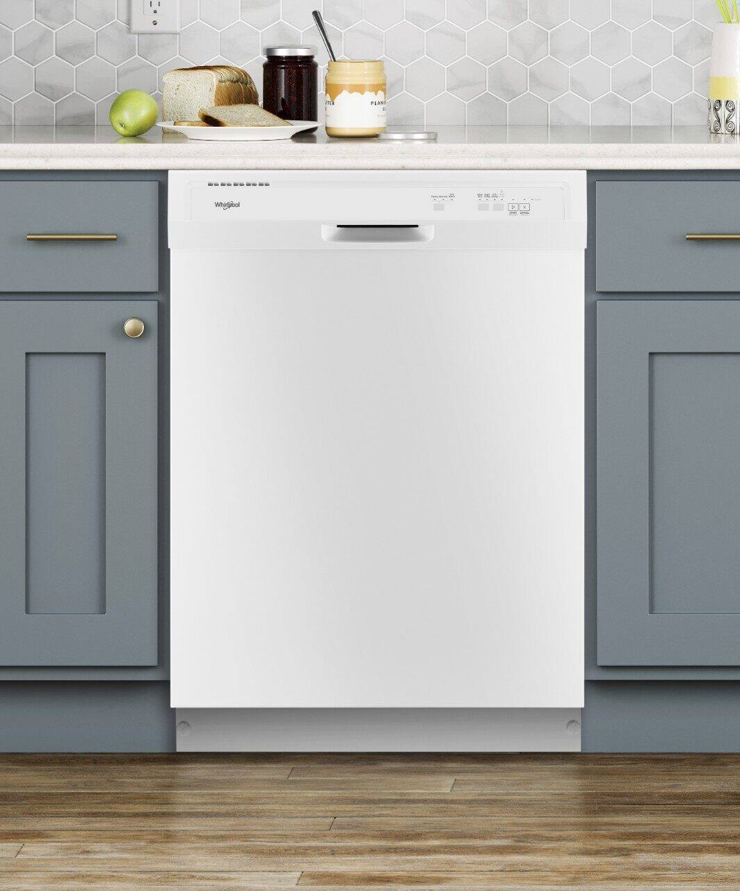 Alt View 22. Whirlpool - 24" Front Control Built-In Dishwasher with 1-Hour Wash Cycle, 55dBA - White.