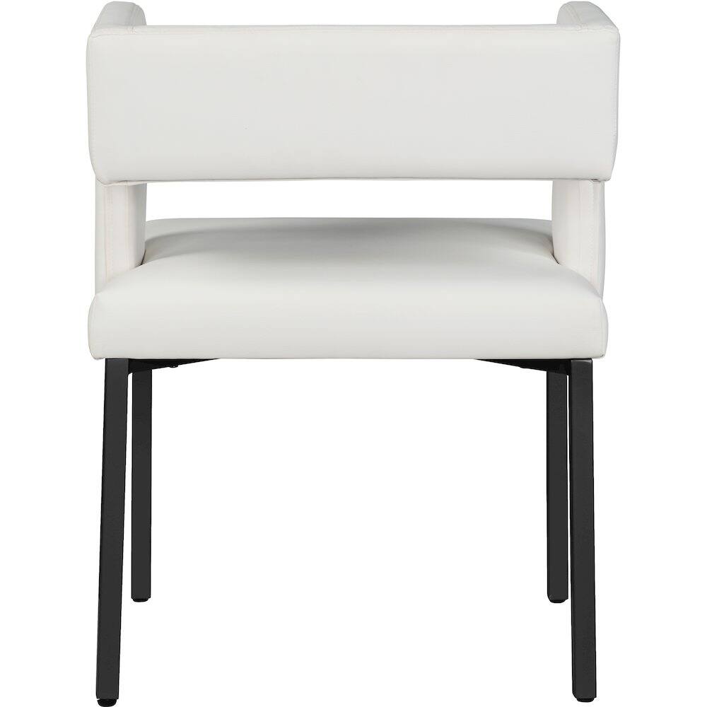 Alt View 1. Meridian Furniture - Caleb White Vegan Leather Dining Chair, Set of 2 - White.