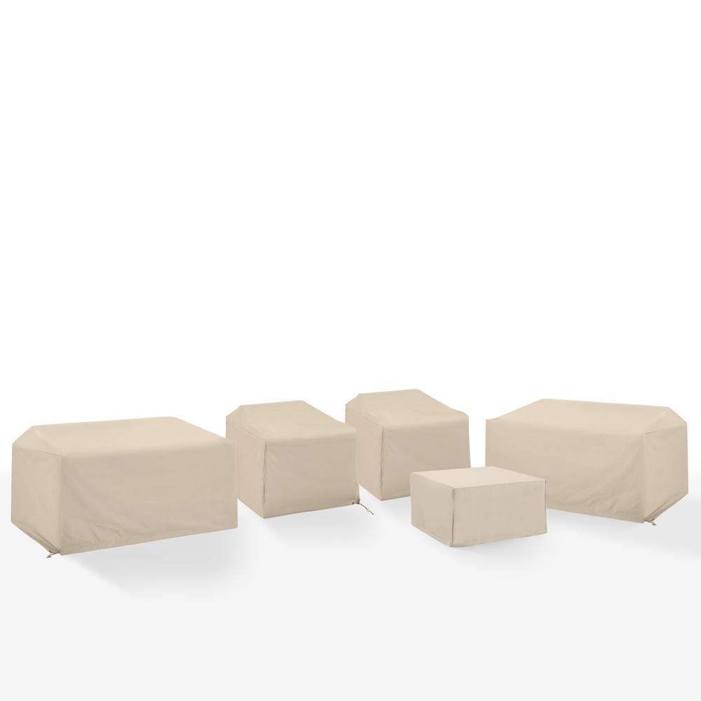 Alt View 3. Crosley Furniture - 5Pc Outdoor Furniture Cover Set - Tan.