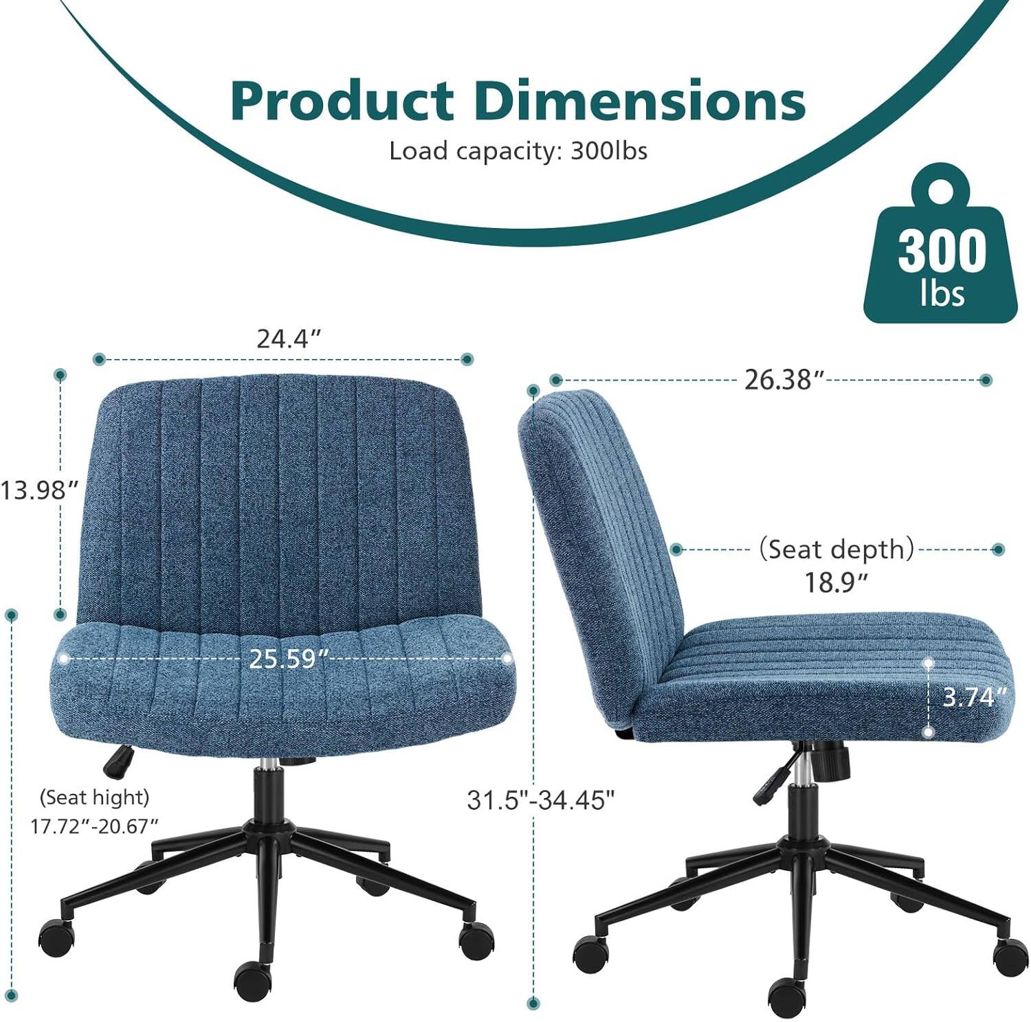 Product Dimensions  
Load capacity: 300lbs  
24.4"  
26.38"  
300 lbs  
13.98" (Seat depth)  
18.9"  
25.59"  
3.74" (Seat height)  
17.72" - 20.67"  
31.5" - 34.45"