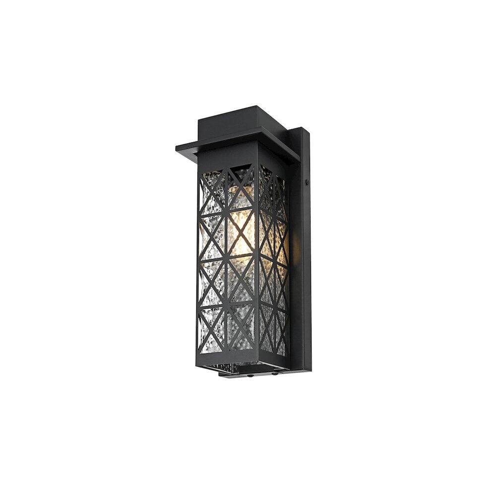 Left. Elegant Lighting - Wildey 7 inch Outdoor Pendant in Black - Black.