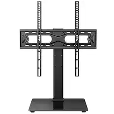 Front. WKWKER - Universal TV Stand for 27-60 inch LED LCD TV Swivel Table Top Television Stand with 30 Degree Height Adjustable - Black.