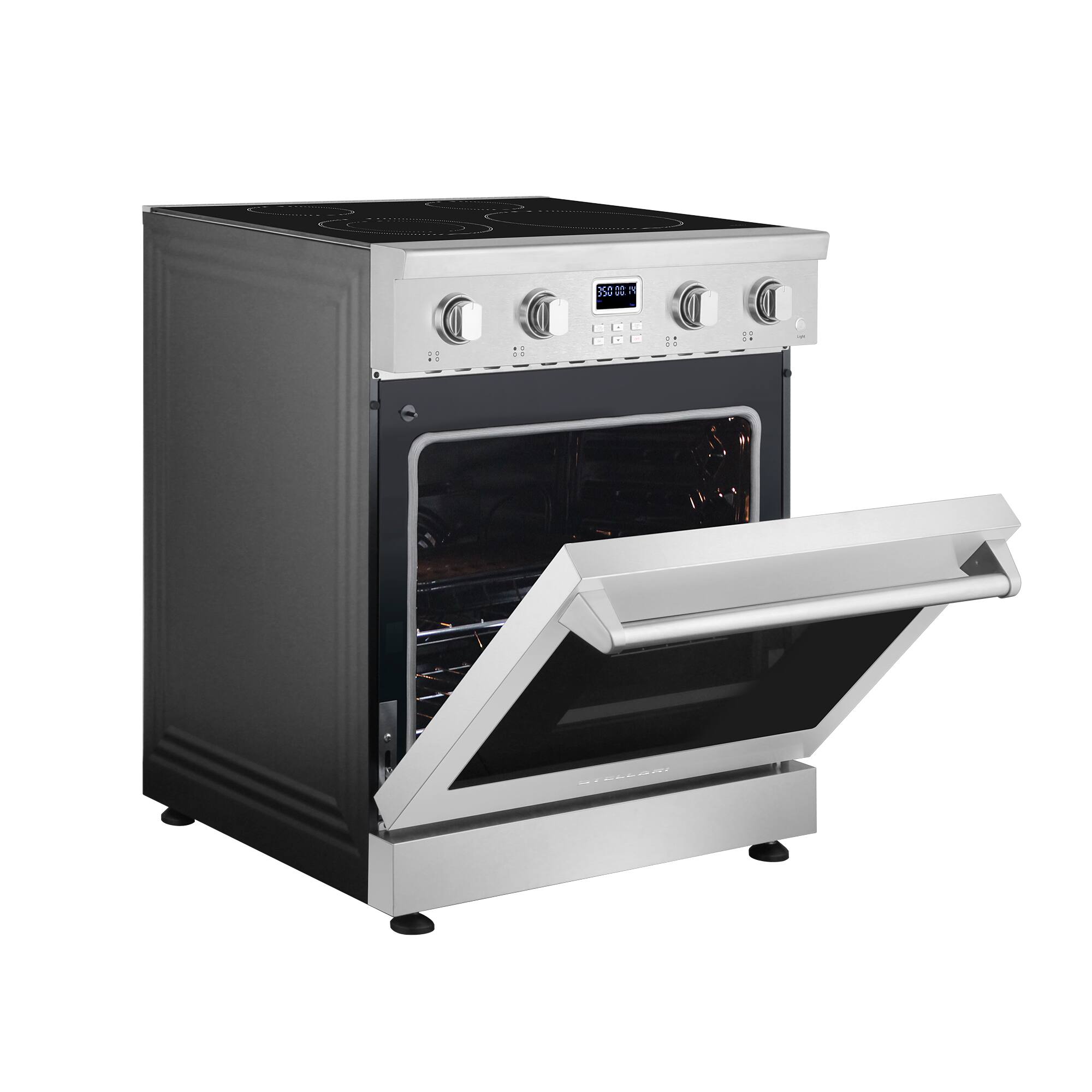 Alt View 8. Stellari - 30 in. Stellari 4 Element 5.0 cu. ft. Freestanding Electric Range in Stainless Steel,With Dual Element,Convection Oven - Brushed Stainless Steel.