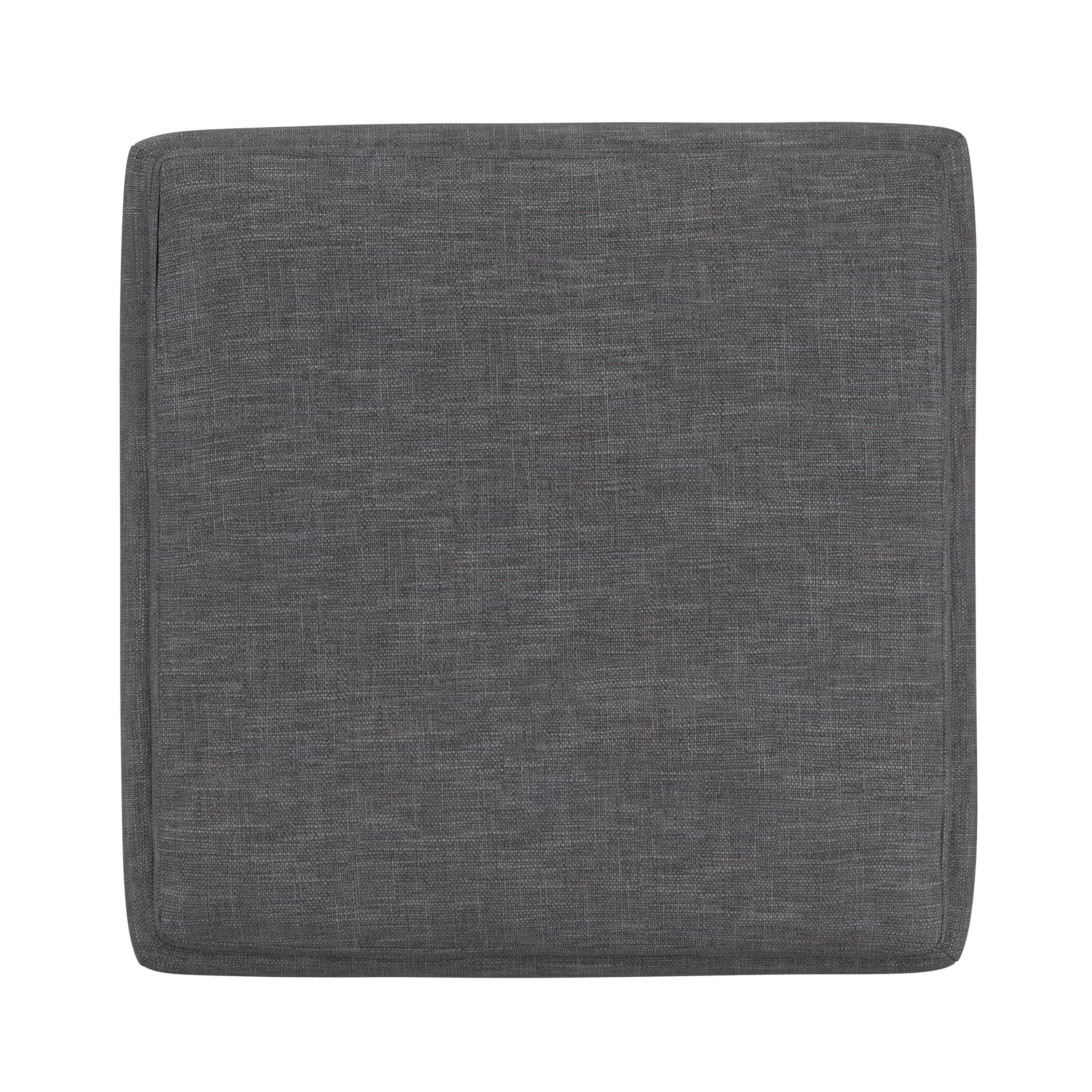 Alt View 1. Simpli Home - Natasha 18 inch Wide Mid Century Square Mid Century Storage Ottoman with Tray in Slate Grey Polyester Linen, Assembled - Slate Grey.