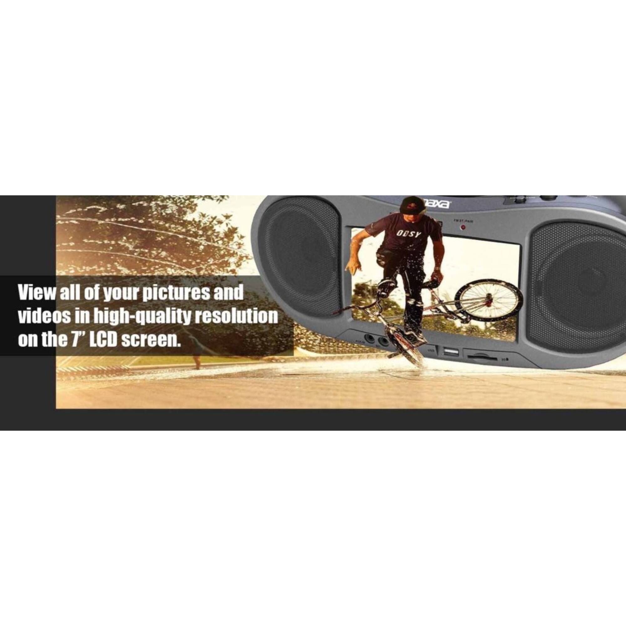 EXa OBSY
View all of your pictures and videos in high-quality resolution on the T" LCD screen.