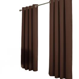 RT Designers Collection - RT Designer Collection Anchorage Blackout Grommet Luxurious Modern Design Curtain Panel 54" x 95" - Chocolate