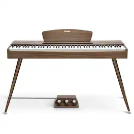 Donner music - Donner DDP-80 Wooden Beginner 88 Key Weighted Upright Digital Piano Color - Walnut