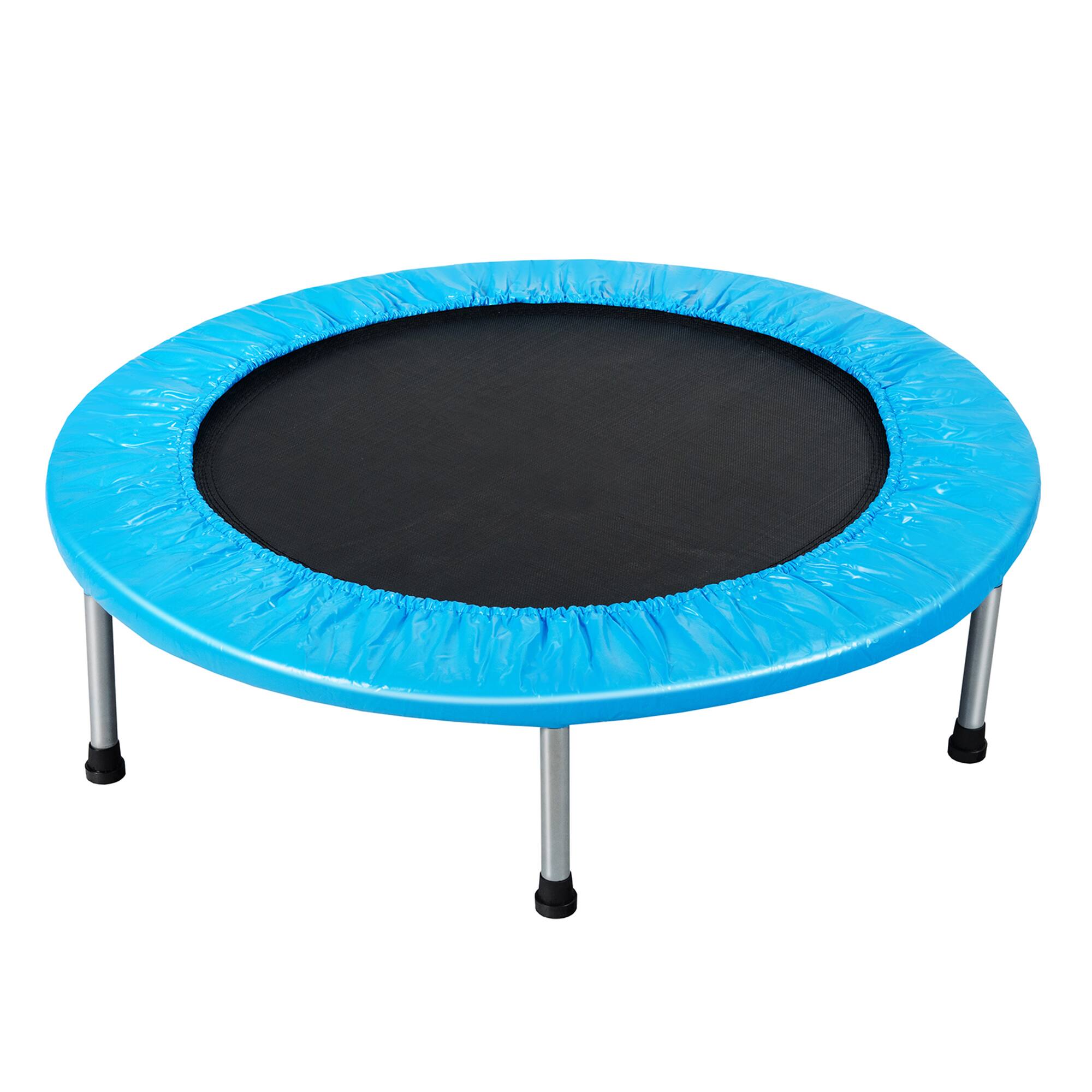 Alt View 4. Gymax - Gymax 38'' Folding Mini Trampoline Fitness Rebounder w/ Safety Pad Blue - Blue.