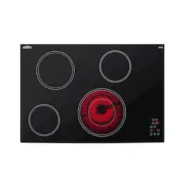 SUMMIT - 30" Wide 208-240V 4-Burner Radiant Cooktop - Black