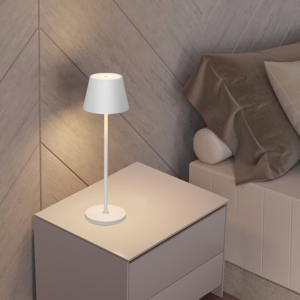 Alt View 13. ONEWISH - Cordless Portable LED Lamp with Dimming Touch Control - White.