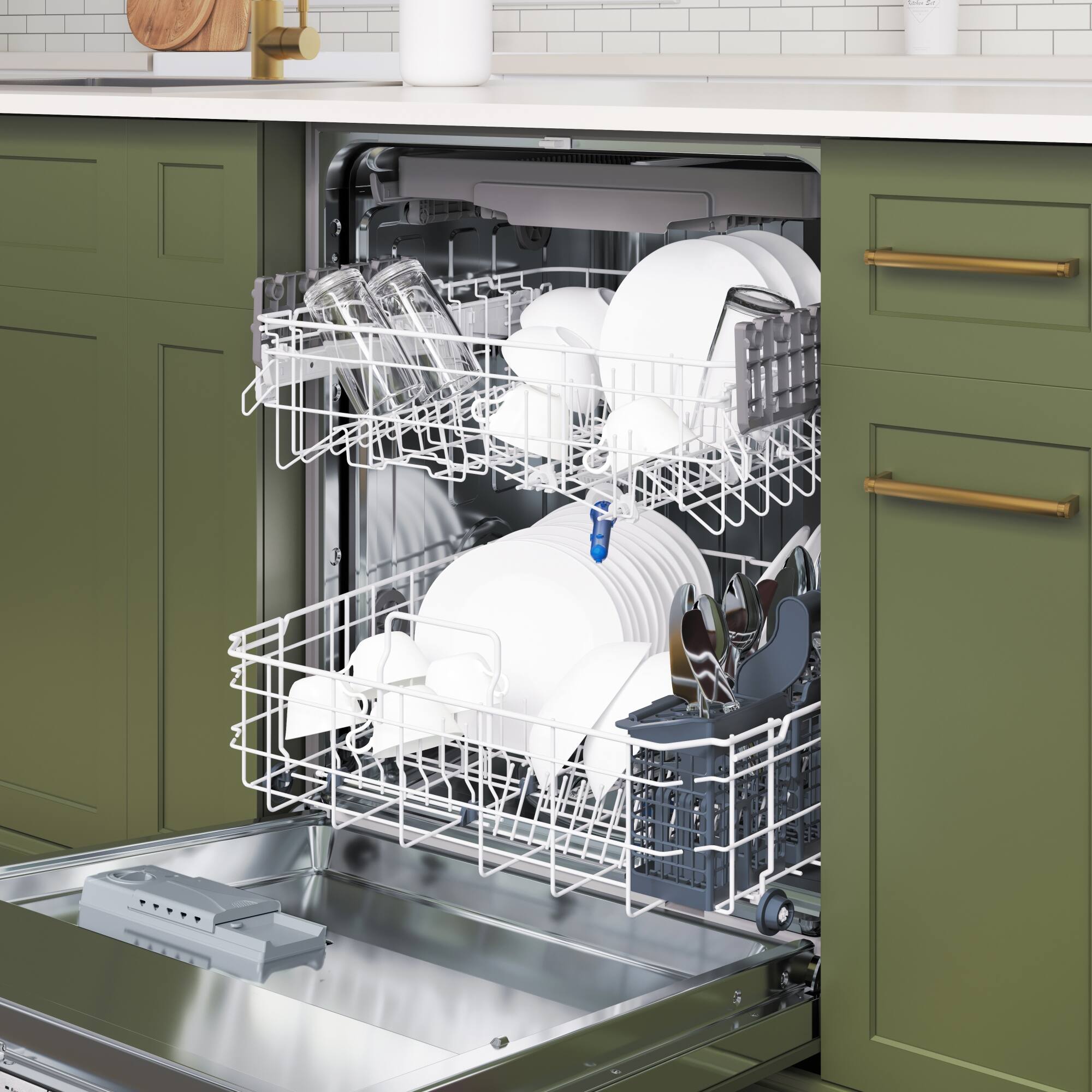 Alt View 3. Koolmore - 24 in. Panel Ready 14 Place Settings 45 DB Dishwasher in Stainless-Steel (KM-DW2445-PR) - Stainless-Steel and Black.