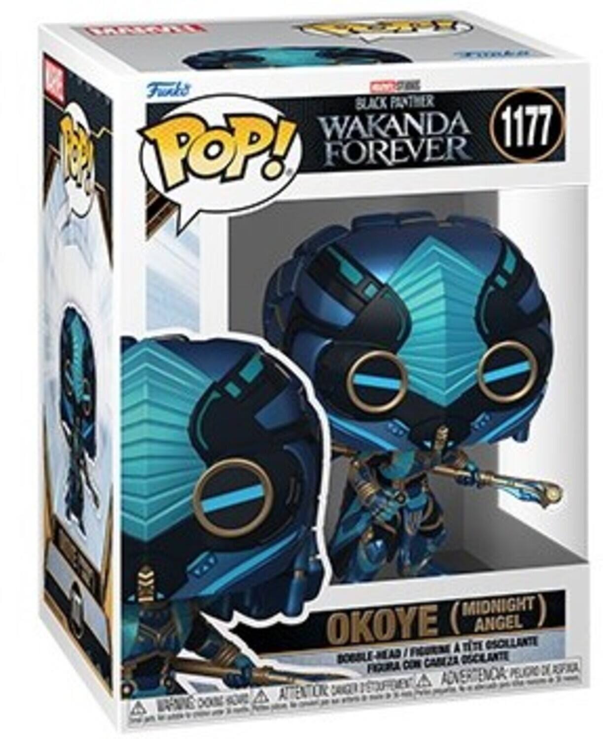 Funko Pop! Black Panther Wakanda Forever 1177 Pop! Forever Okoye (Midnight Angel) Bobble Figure with Swivel Head