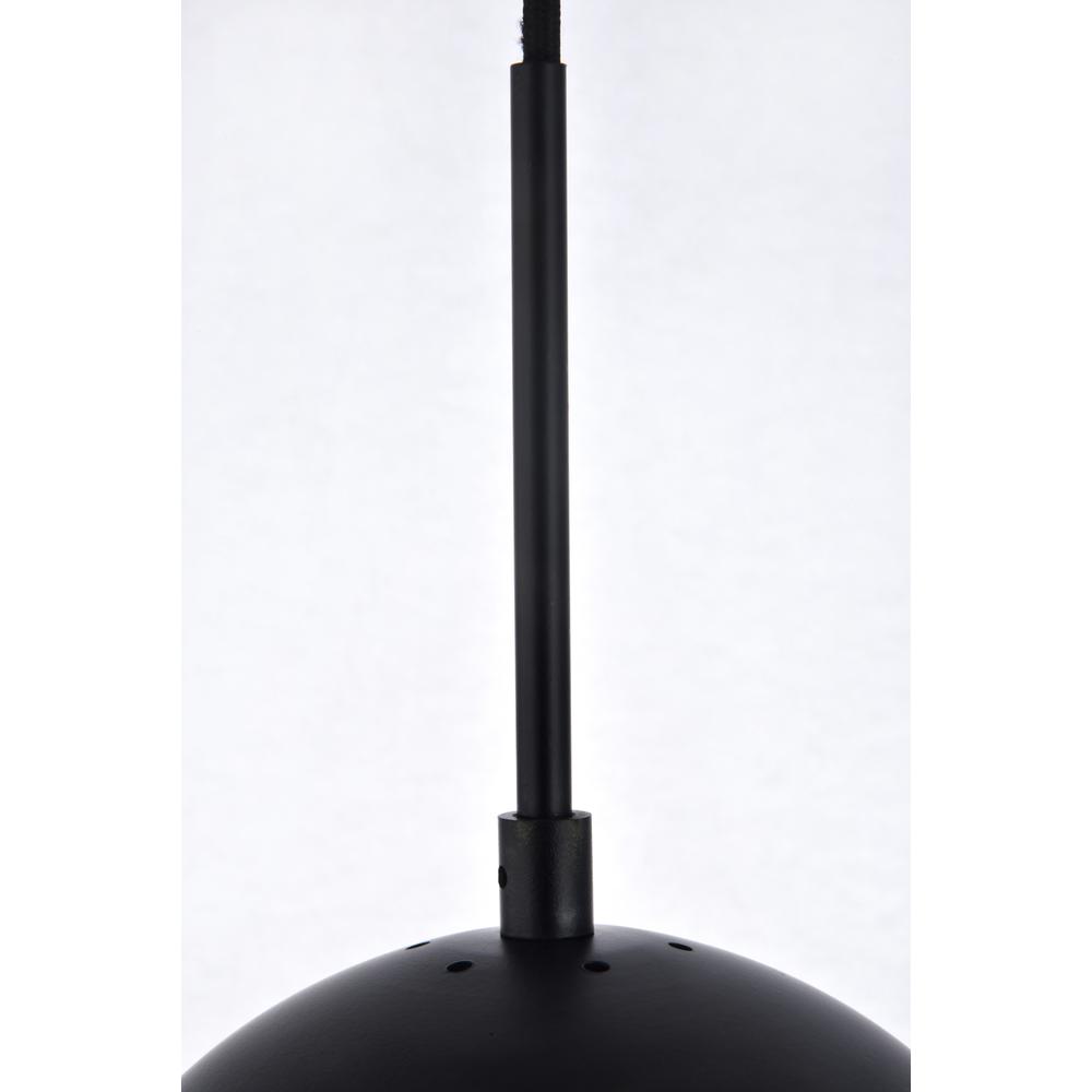 Alt View 2. Living District - Eclipse 1 Light Black Pendant With Frosted White Glass - Black And Frosted White.