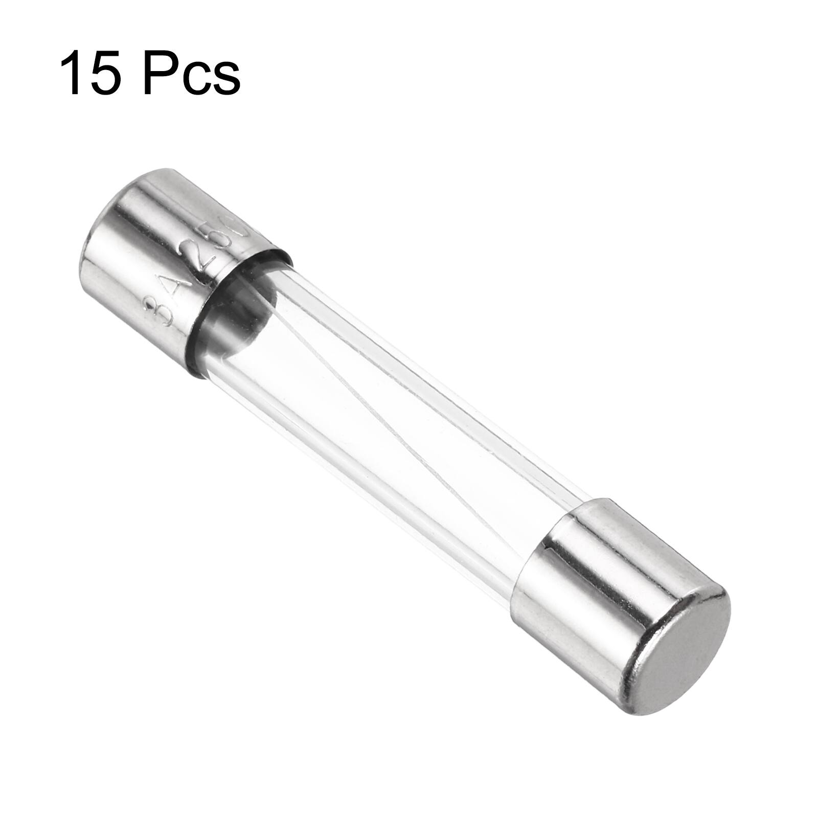 Alt View 2. Unique Bargains - 3A 250V 6x30mm Time Delay Glass Fuse UL Listed Slow Blow Fuse for Home Appliances 15 Pcs - Silver.