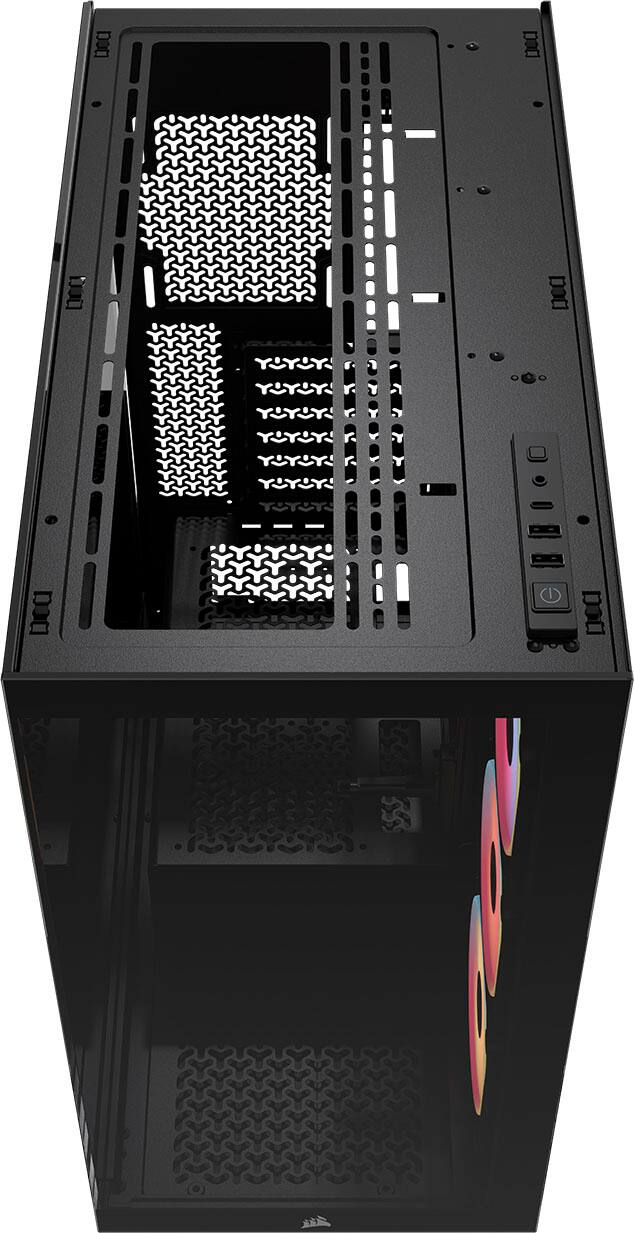 Alt View 5. CORSAIR - 3500X LX-R RGB iCUE LINK Mid-Tower PC Case - Black.