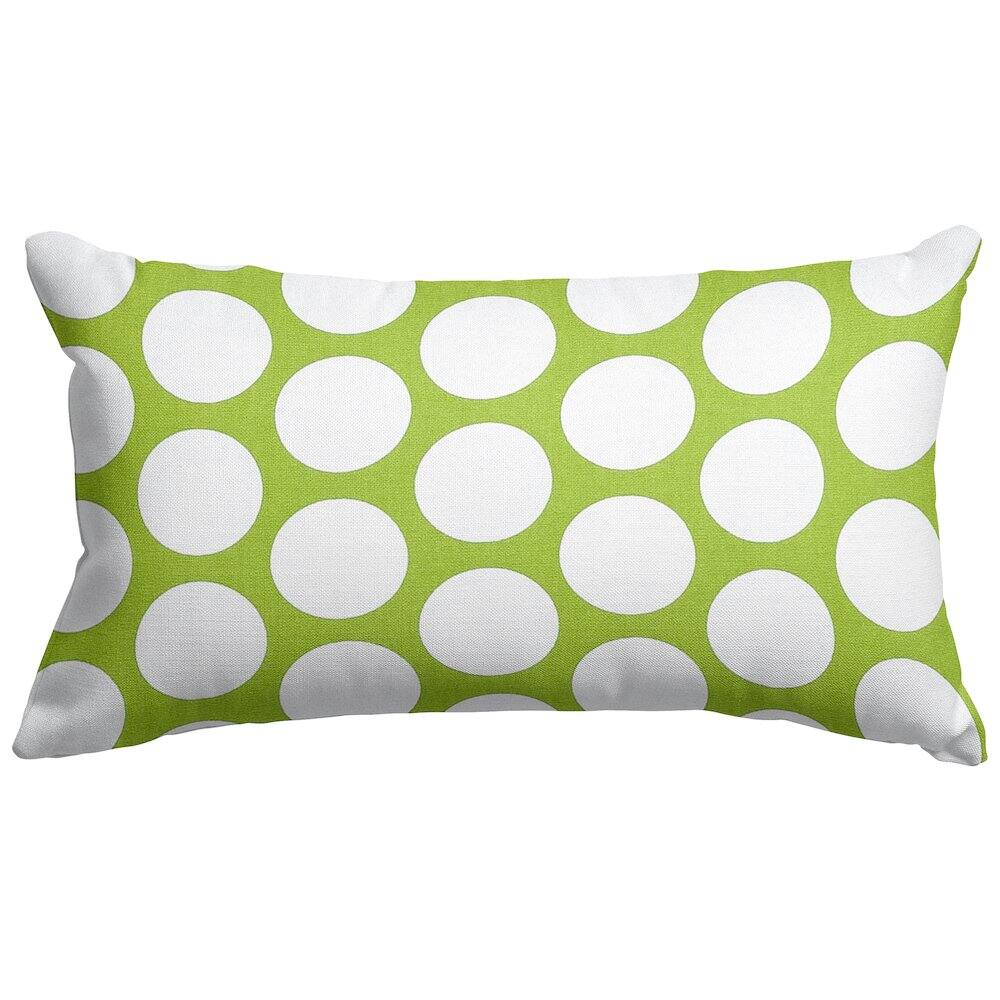 Front. Majestic Home - Pillow 12x20 Polka Dot (Large) Hot Green - Green.
