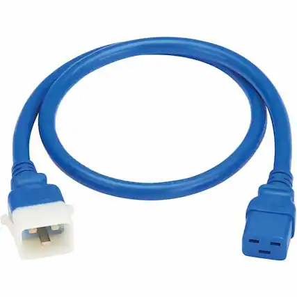 Front. Tripp Lite - PDU POWER CORDS C19 P-LOCK C20 HEAVY-DUTY 20A 12AWG 4FT BLUE 6PACK - Blue.