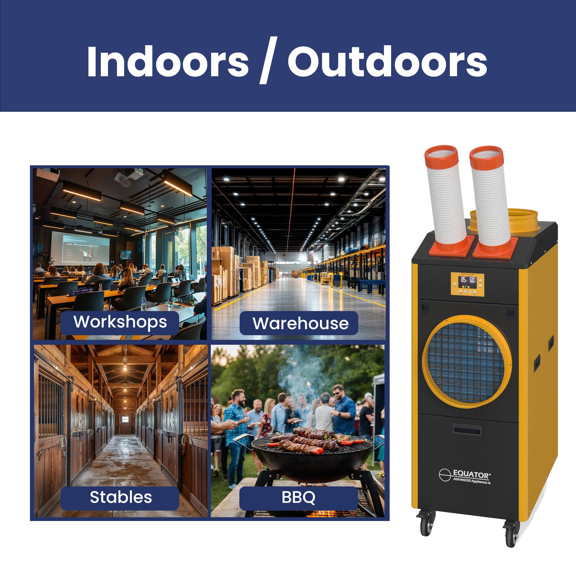 Indoors / Outdoors

- Workshops
- Warehouse
- Stables
- BBQ

EQUATOR