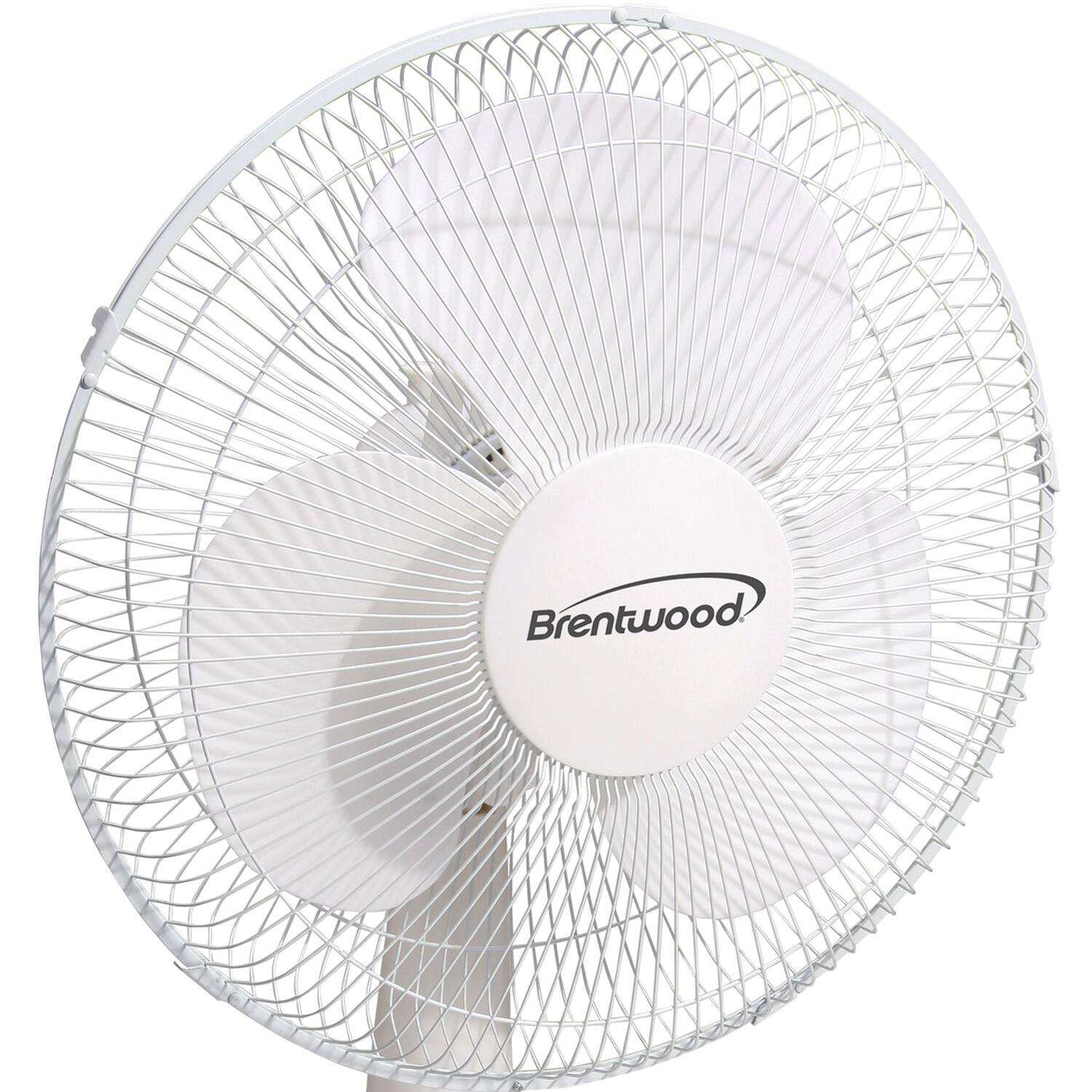 Alt View 1. Brentwood - 12-In. 3-Speed 32-Watt Oscillating Desk Fan - White.