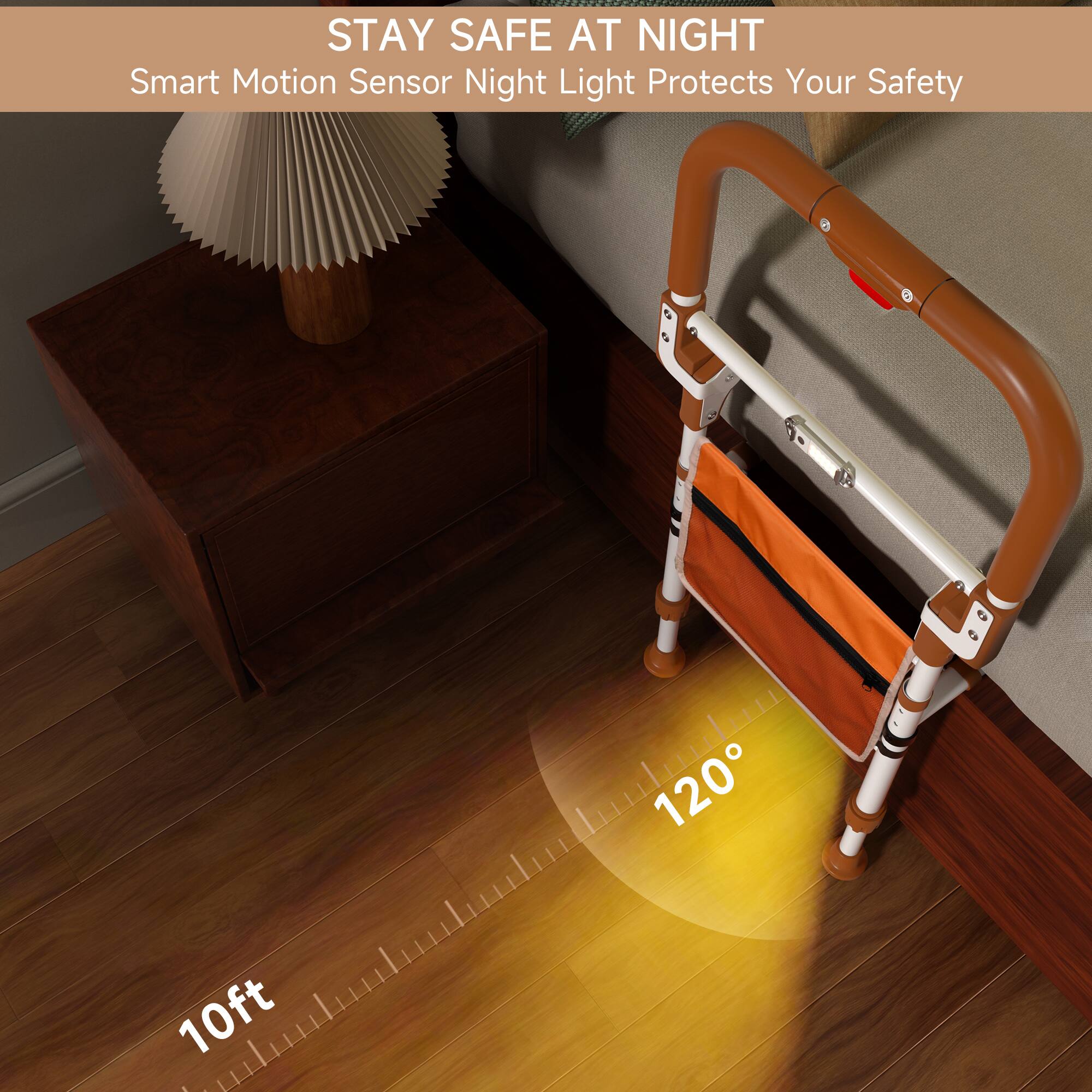 STAY SAFE AT NIGHT  
Smart Motion Sensor Night Light Protects Your Safety  
120° 10ft