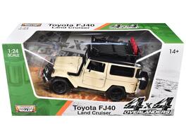 Toyota FJ40 Land Cruiser Beige "4x4 Overlanders" Series 1/24 Diecast Model Car by Motormax - Multicolor