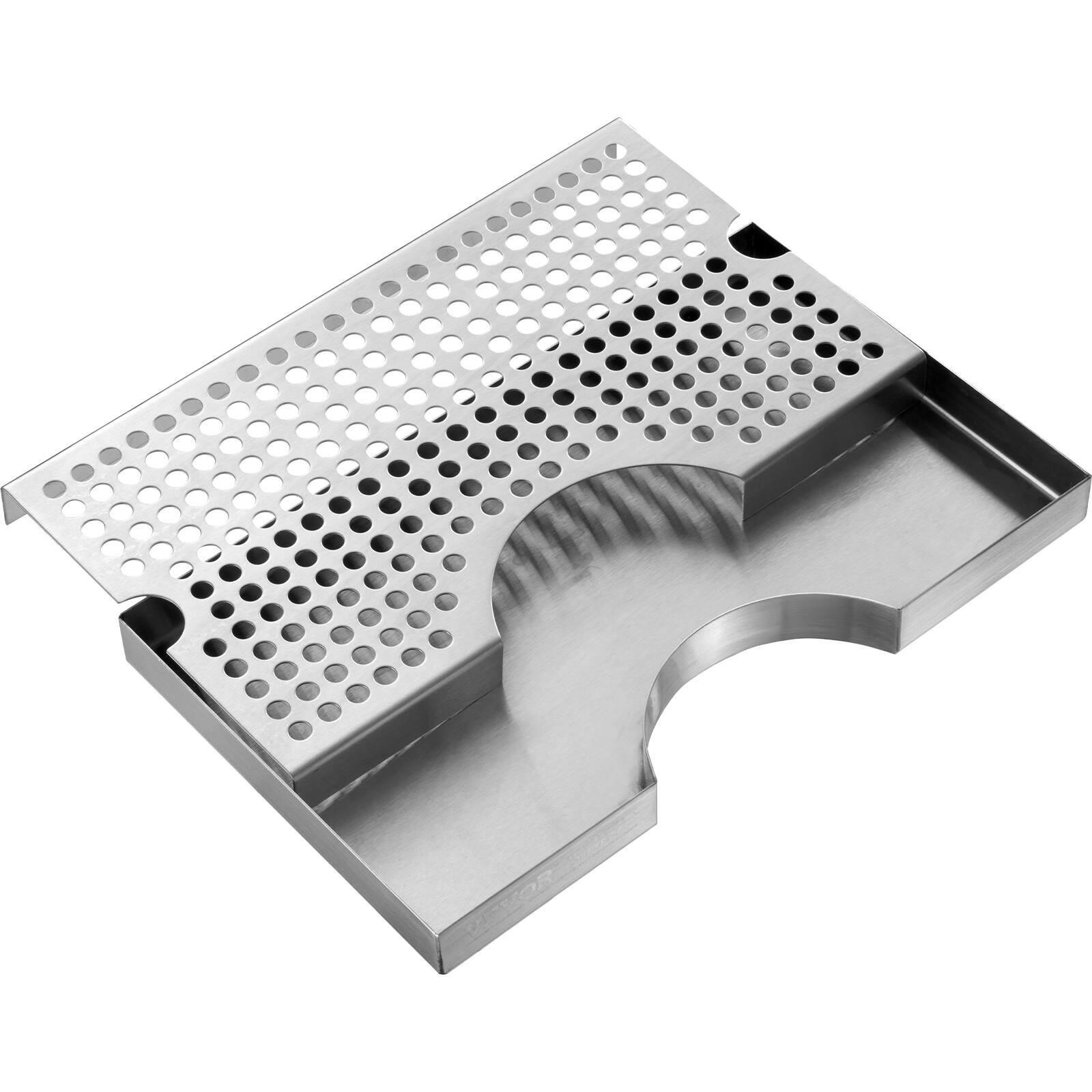 Alt View 5. VEVOR - Kegerator Beer Drip Tray, 304 Stainless Steel Keg Drip Trays with 4 Non-Slip Rubber Pads and Detachable Cover - Silver.