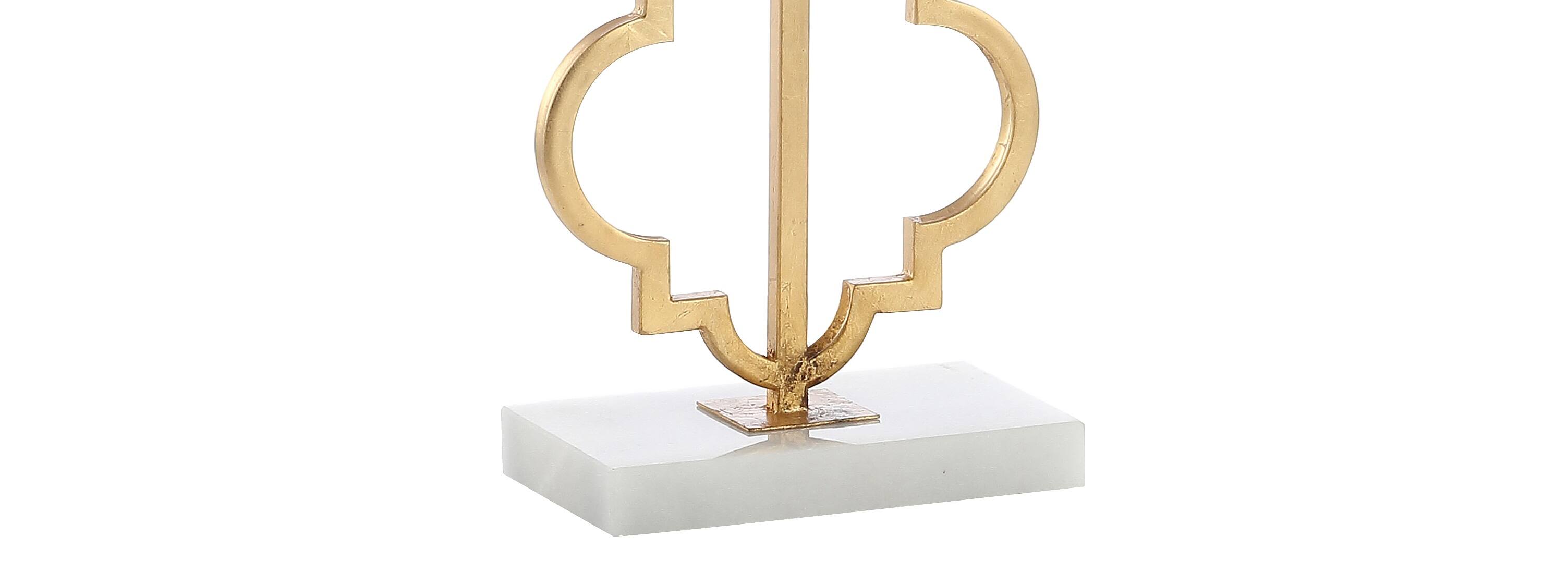 Alt View 7. Jonathan Y - Selina 32" Iron Ogee Trellis Modern LED Table Lamp, Gold Painting - Gold Painting.