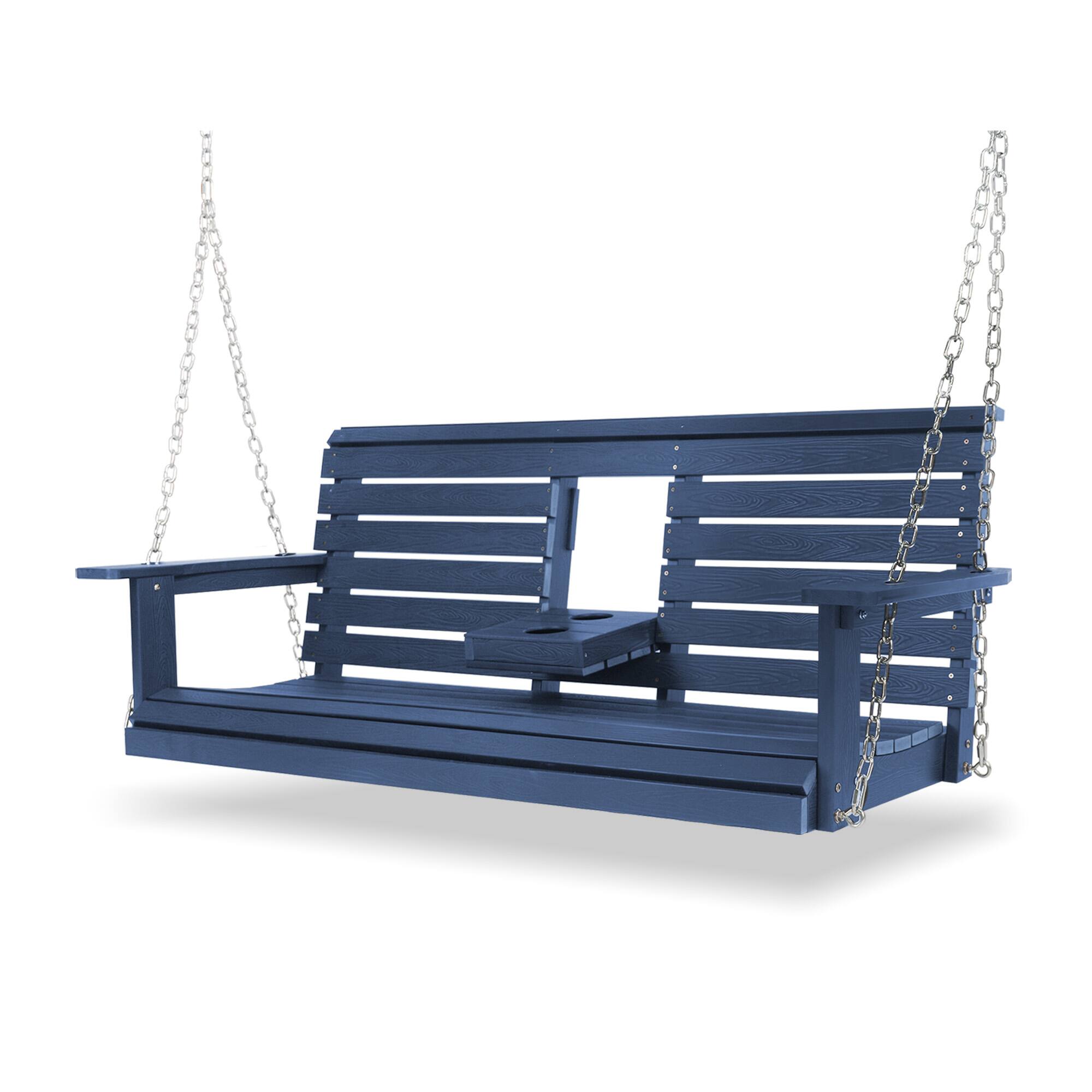 Fortune Candy HIPS Poly Lumber 3 Seat Porch Swing, 5ft Bench Swing