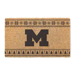 Jardine - Michigan Wolverines 18" x 30" Holiday Coir Doormat - Brown