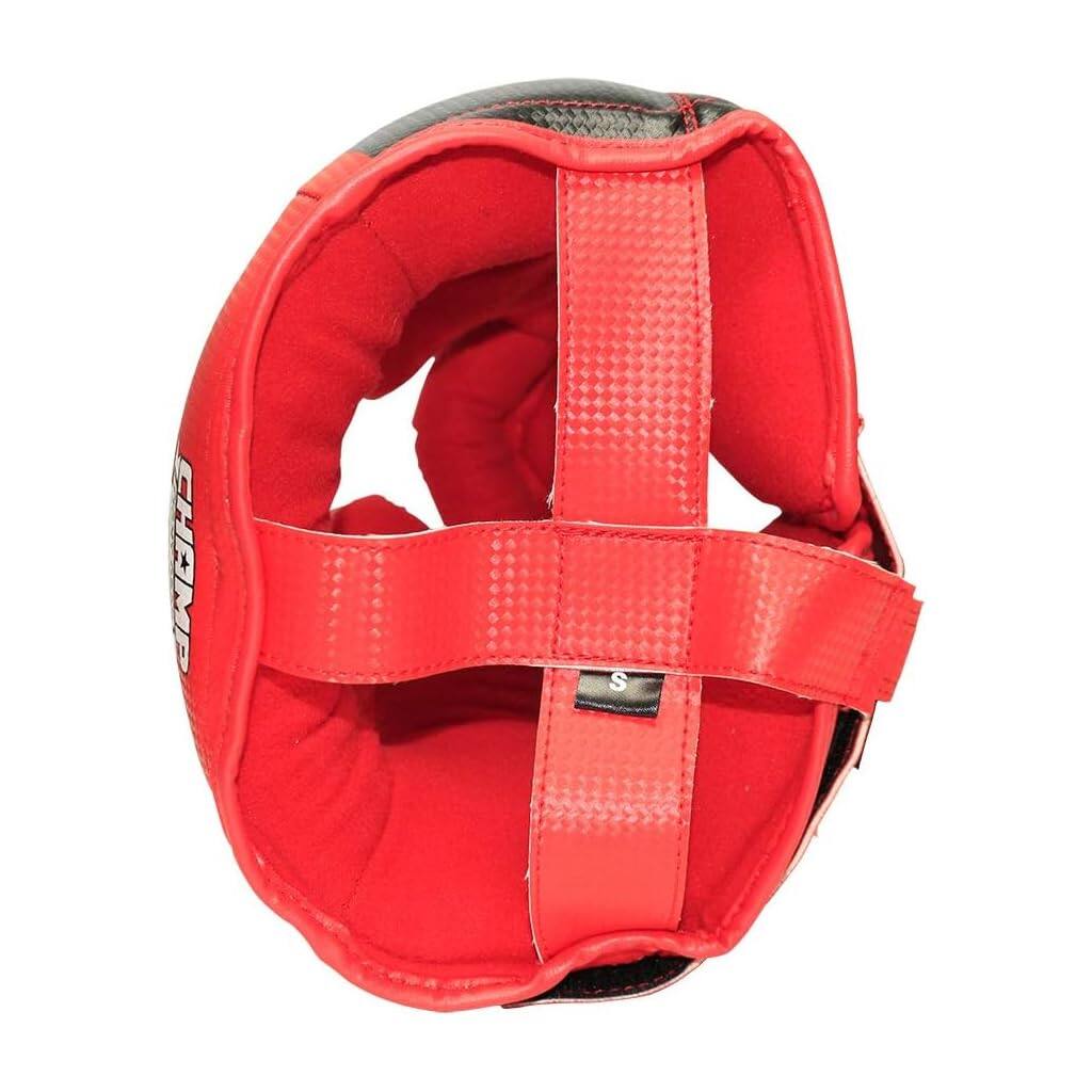 Alt View 2. Amber Sporting Goods - The Champ Boxing Headgear – Lightweight, Durable, Adjustable, Red/Black, Small - Red/Black.