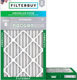 Filterbuy - 12x27x2 MERV 8 Dust & Allergy Defense, Electrostatic Pleated HVAC AC Furnace Air Filters Replacement (2-Pack) - Silver