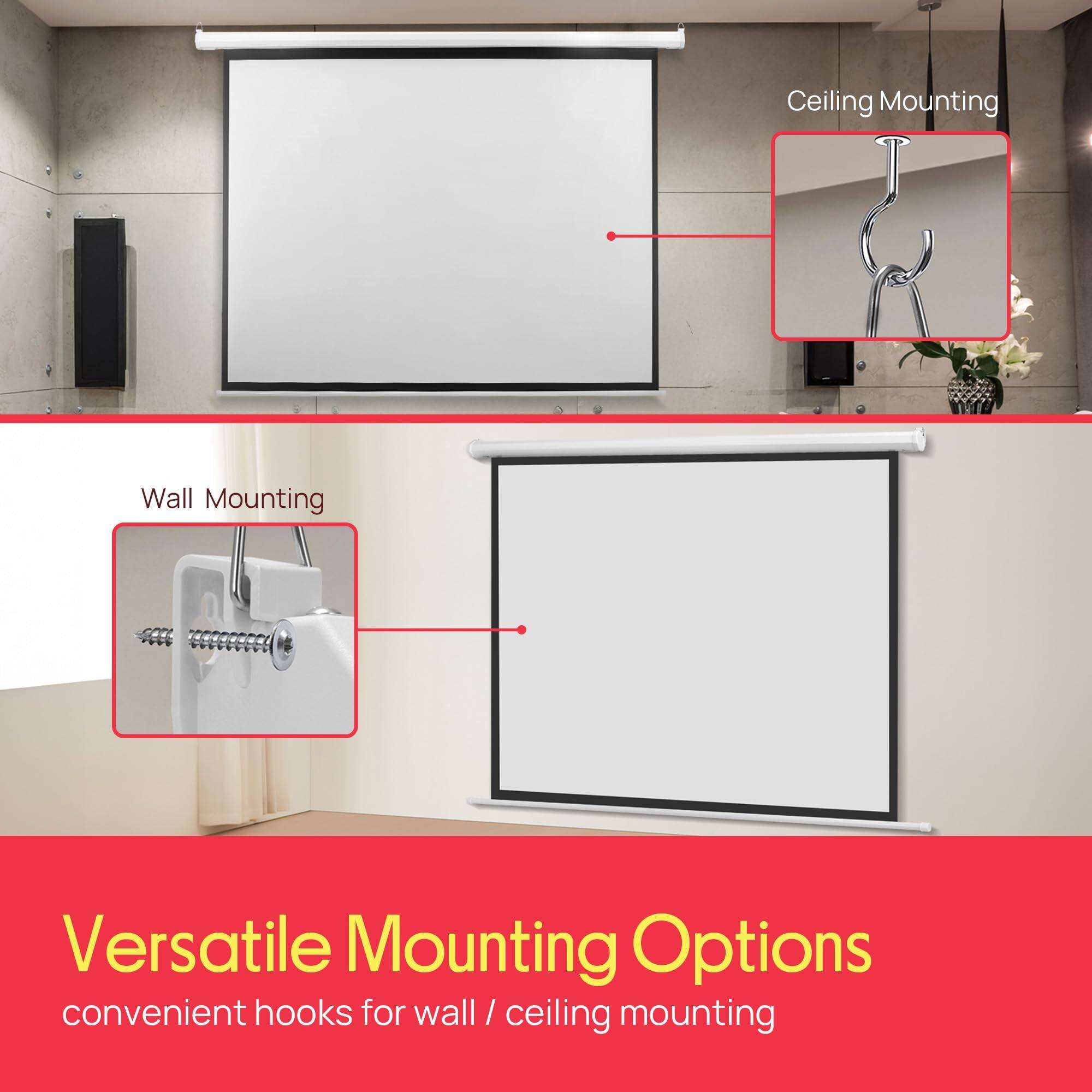 Ceiling Mounting  
Wall Mounting  
Versatile Mounting Options  
convenient hooks for wall / ceiling mounting