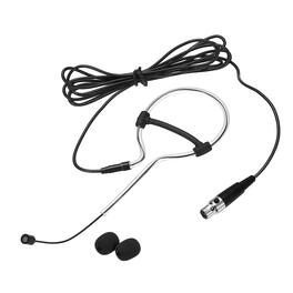 Unique Bargains - Ear Hook Headset Microphone Single Over Ear Omnidirectional Wired Condenser with Mini XLR 4 Pin TA4F Plug 3.9ft Cable - Black