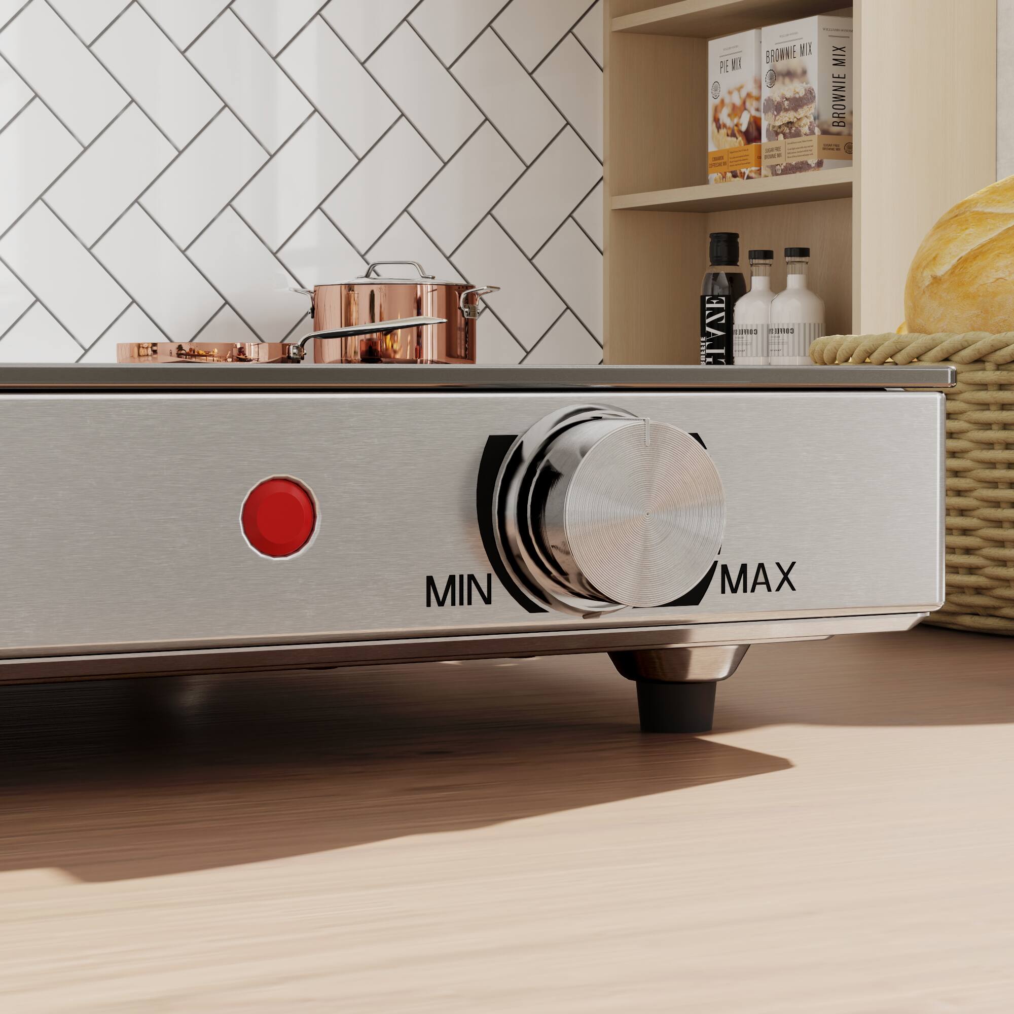 The text on the image is: "Pie Mix Brownie Mix."