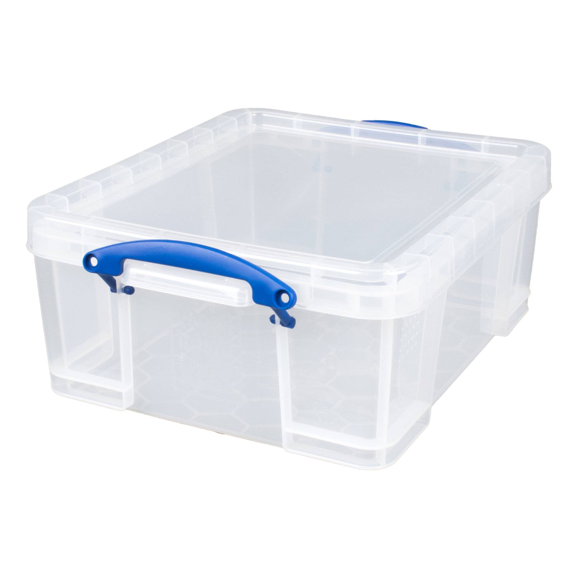 Alt View 5. Really Useful Box - Really Useful Box 17L Storage Container with Lid and Clip Lock Handles, (2 Pack) - Clear.