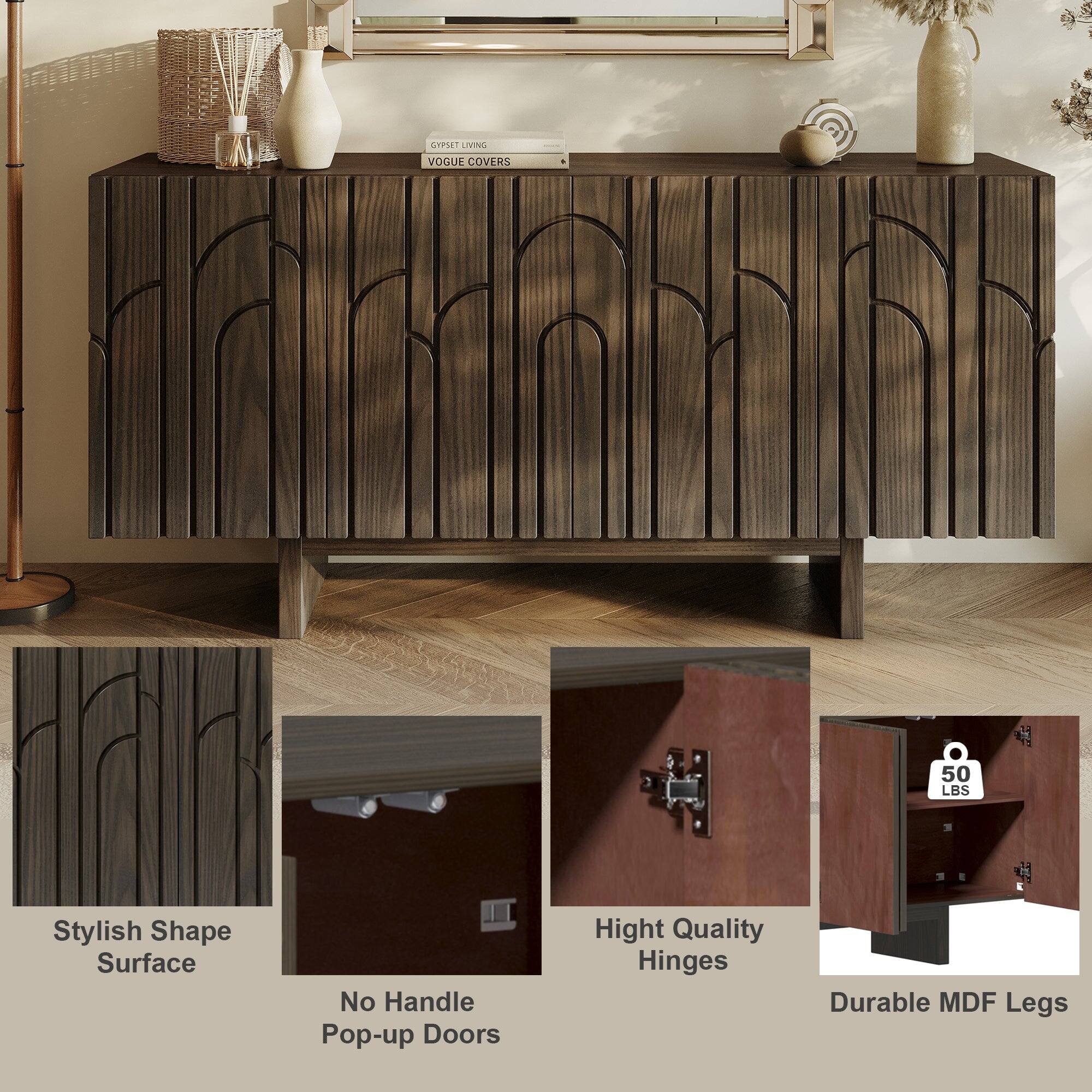 IN MP VIN VOGUE COVERS 50 LBS  
Stylish Shape Surface  
No Handle Pop-up Doors  
High Quality Hinges  
Durable MDF Legs