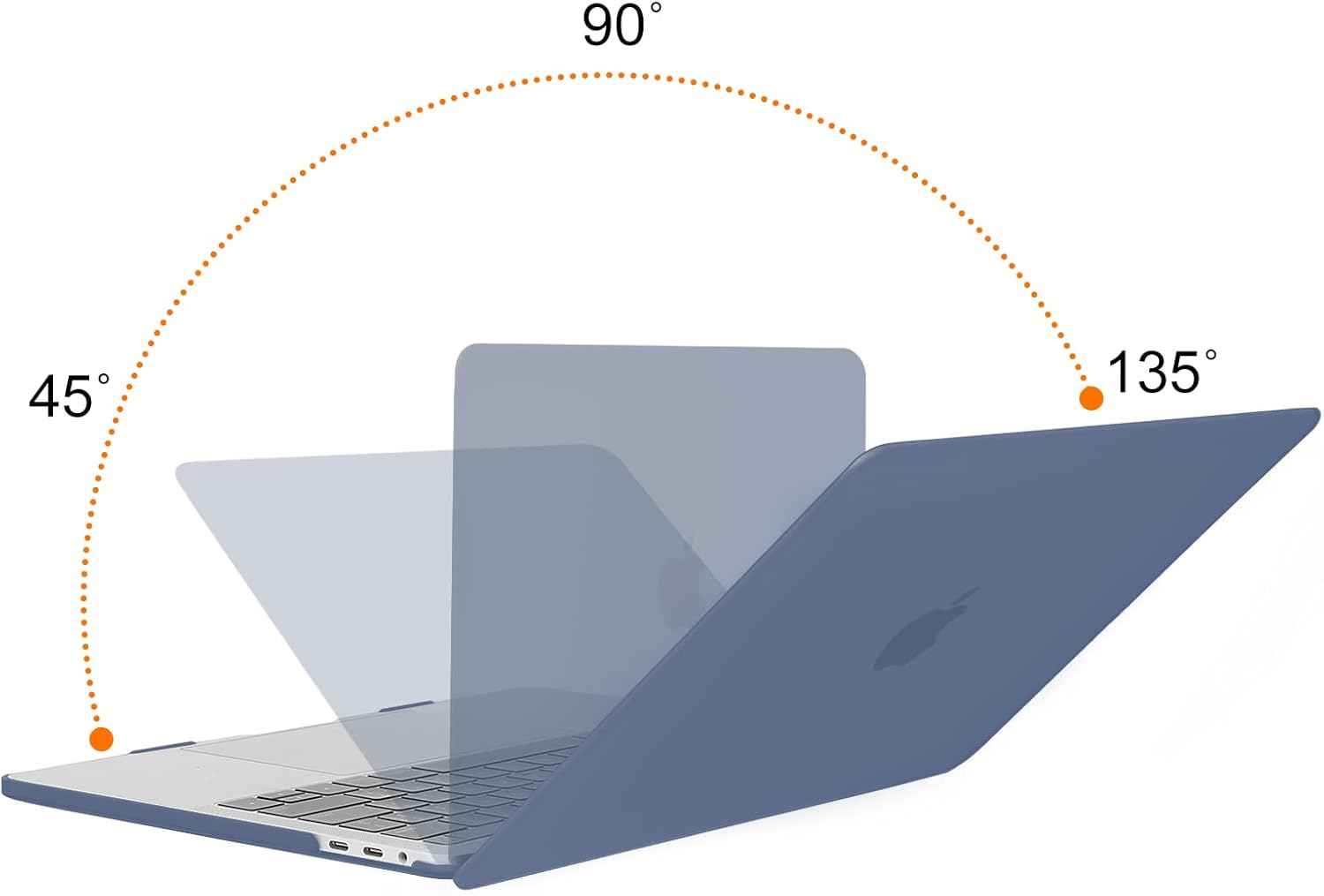 Back. mosiso - Hard Shell Case for 13-inch MacBook Pro 2016-2026 A2338 A2289 A2251 A2159 A1989 A1706 A1708 - Steel Blue.